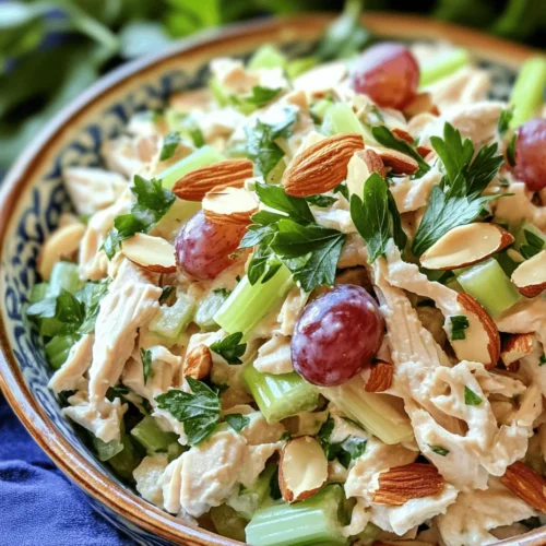 When it comes to quick, nutritious, and delicious meals, few options beat a fresh salad. Enter the Fresh & Zesty Rotisserie Chicken Salad—a dish that is both satisfying and simple to prepare. This delightful salad combines the succulent flavors of rotisserie chicken with a medley of fresh vegetables and fruits, creating a dish that is as visually appealing as it is tasty. The beauty of this recipe lies not only in its vibrant ingredients but also in its convenience. With a store-bought rotisserie chicken at your disposal, you can whip up this wholesome meal in no time, making it perfect for busy weeknights or as a crowd-pleasing option for gatherings.