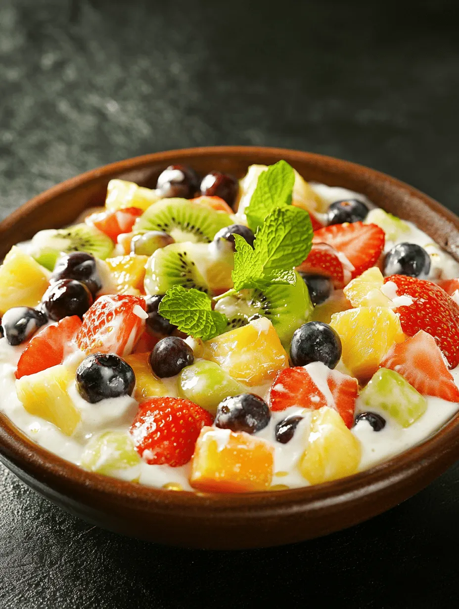The foundation of any great fruit salad lies in the freshness and quality of the ingredients. For the Creamy Delight Fruit Salad, selecting ripe, seasonal fruits is essential. Look for fruits that are vibrant in color and firm to the touch. This not only enhances the visual appeal of your salad but also ensures optimal taste and texture.