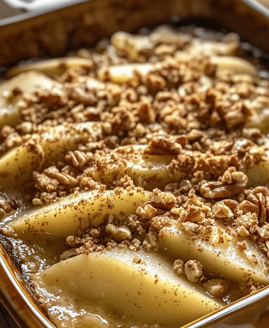 As the seasons change and the air turns crisp, there’s nothing quite like a warm dessert that brings the comforting flavors of autumn into your home. The Ginger-Cinnamon Pear Crumble with Rolled Oats, Pecans, and Walnuts is the perfect sweet treat to celebrate the bountiful harvest. Juicy, ripe pears are combined with aromatic spices, creating a delightful filling that is then topped with a crunchy, nutty crumble. This recipe not only tantalizes your taste buds but is also packed with wholesome ingredients that make it a nutritious indulgence.