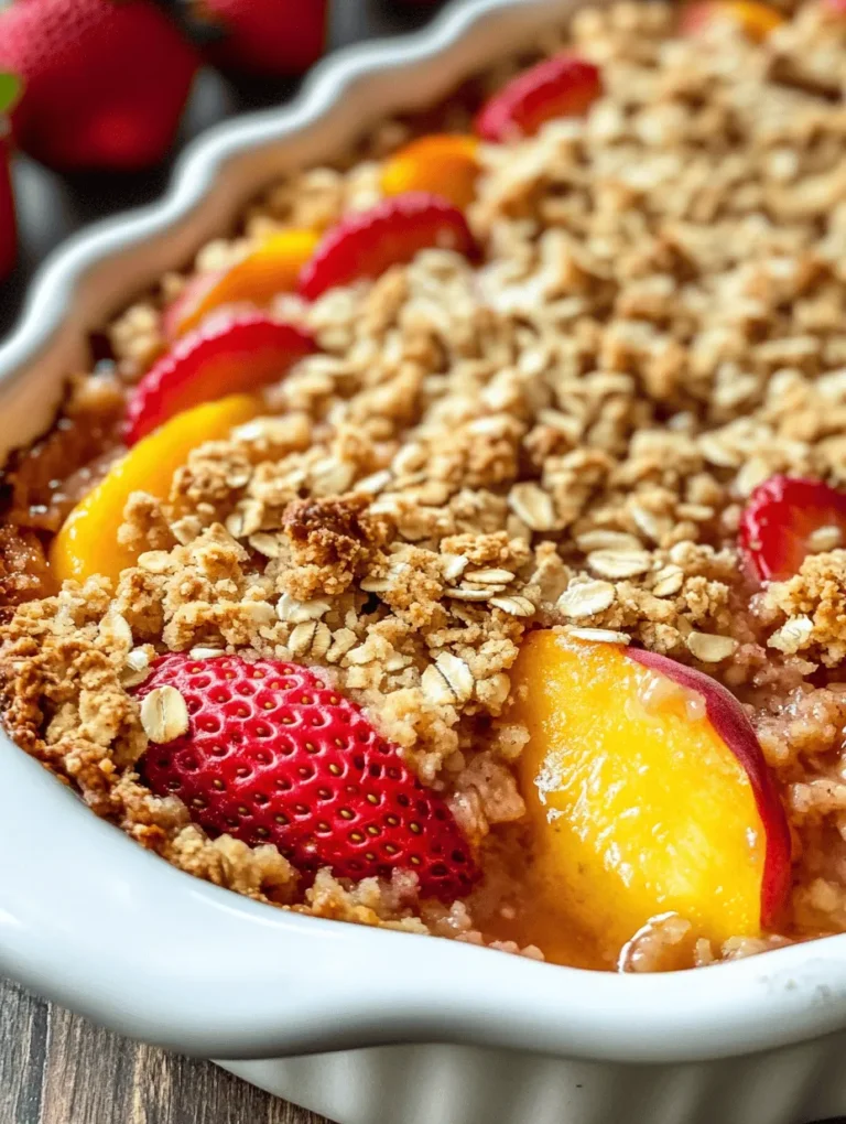If you're looking for a dessert that harmonizes the freshness of seasonal fruits with a comforting, crumbly topping, look no further than a Delightful Strawberry Peach Crisp. This recipe not only offers a burst of flavor but also brings a sense of nostalgia, reminiscent of warm summer afternoons spent in the kitchen. With its juicy filling and crunchy topping, this crisp is an excellent way to celebrate the bounty of summer fruits while indulging in a delicious treat that doesn’t compromise on health.