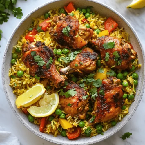 Saffron-Spiced Chicken & Golden Rice is an exquisite dish that tantalizes the senses with its vibrant hues and aromatic flavors. This dish beautifully marries succulent chicken, fragrant basmati rice, and a medley of spices, creating a meal that is both visually stunning and deeply satisfying. The golden hue of the rice, infused with saffron, provides a luxurious backdrop for the savory chicken, making it not only a treat for the palate but also a feast for the eyes.