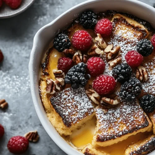 Overnight French Toast Casserole is the epitome of comfort food, combining the classic flavors of French toast with the convenience of a make-ahead dish. This delightful casserole is not only perfect for special occasions like brunch gatherings, holidays, or lazy weekend breakfasts, but it also allows for ample time to soak up the delicious custard, resulting in a rich and satisfying meal. Imagine waking up to the warm, inviting aroma of sweet bread and vanilla wafting through your kitchen, ready to serve a crowd or simply indulge yourself. In this article, we will explore the intricacies of this recipe, highlight its components, and discuss how you can customize it to suit your taste preferences. Whether you are a seasoned cook or a beginner in the kitchen, this guide will provide you with everything you need to create a memorable breakfast experience.