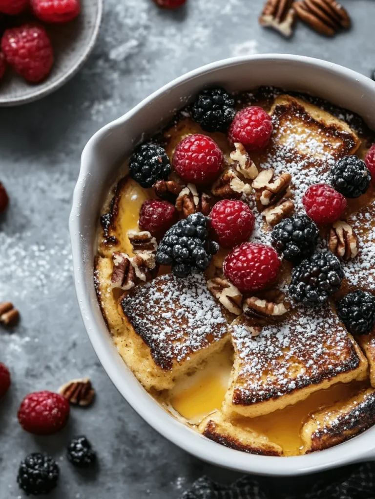 Overnight French Toast Casserole is the epitome of comfort food, combining the classic flavors of French toast with the convenience of a make-ahead dish. This delightful casserole is not only perfect for special occasions like brunch gatherings, holidays, or lazy weekend breakfasts, but it also allows for ample time to soak up the delicious custard, resulting in a rich and satisfying meal. Imagine waking up to the warm, inviting aroma of sweet bread and vanilla wafting through your kitchen, ready to serve a crowd or simply indulge yourself. In this article, we will explore the intricacies of this recipe, highlight its components, and discuss how you can customize it to suit your taste preferences. Whether you are a seasoned cook or a beginner in the kitchen, this guide will provide you with everything you need to create a memorable breakfast experience.