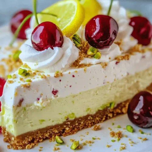 Imagine biting into a slice of cheesecake that perfectly balances tart and sweet flavors, enveloped in a creamy texture that dances on your palate. This is what the Luscious Lemon-Lime Cherry Pistachio Cheesecake promises. Combining the zesty notes of lemon and lime with the vibrant sweetness of cherries and the nutty crunch of pistachios, this cheesecake is a delightful treat that elevates the traditional dessert experience.