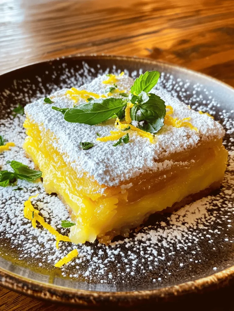 Lemon desserts have captured the hearts and taste buds of many dessert enthusiasts, becoming a staple in bakeries and homes alike. Their bright, tangy flavor, which effortlessly balances sweetness with a refreshing zest, makes them a perfect choice for any occasion. Among the many beloved lemon treats, lemon bars stand out with their melt-in-your-mouth texture and vibrant flavor. However, what if you could elevate this classic dessert by combining it with the comforting familiarity of cookies? Enter the Lemon Bar Cookie Delight—a delightful fusion that promises to satisfy both cookie lovers and lemon aficionados.