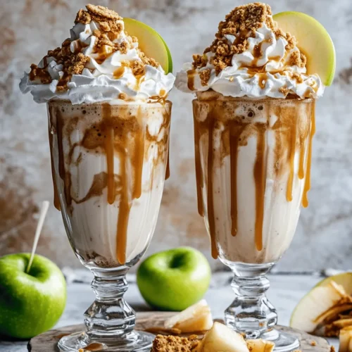 Step into the delightful world of desserts with a recipe that captures the essence of fall in a glass: the Caramel Apple Pie Milkshake. This indulgent treat combines the rich flavors of creamy vanilla ice cream, fresh apples, and luscious caramel for a taste experience that transcends seasons. Imagine the sweet aroma of baked apples mingling with hints of cinnamon and buttery crust, all encapsulated in a creamy, dreamy shake that delights the senses. It's a flavor marriage that not only celebrates the beloved apple pie but also transforms it into a refreshing beverage perfect for any occasion.