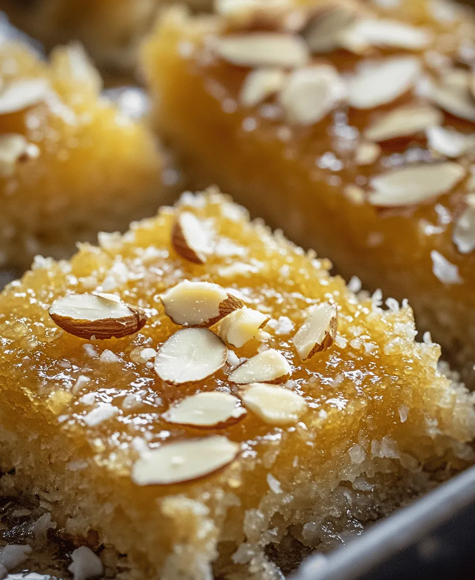 Basbousa, a beloved traditional dessert from the Middle East, captures the hearts and taste buds of many with its unique texture and delightful sweetness. Known for its moist, cake-like consistency, Basbousa is often enjoyed as a special treat during festive occasions, family gatherings, or simply as a comforting dessert at home. This dish has transcended its origins, finding a place in various cultures across the region, each adding its own twist to the classic recipe. Whether served plain or adorned with nuts and syrup, Basbousa is a testament to the rich culinary heritage of the Middle East.