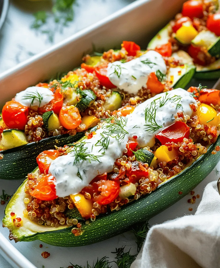 If you're searching for a vibrant and nutritious dish that seamlessly combines flavor and health, look no further than Zesty Stuffed Zucchini Boats in Creamy Yogurt Sauce. This delightful recipe showcases zucchini as a versatile vessel, packed with a savory filling that is as satisfying as it is delicious. The creamy yogurt sauce adds a refreshing twist, making this dish not only appealing to the palate but also an excellent choice for anyone looking to incorporate more vegetables into their meals.