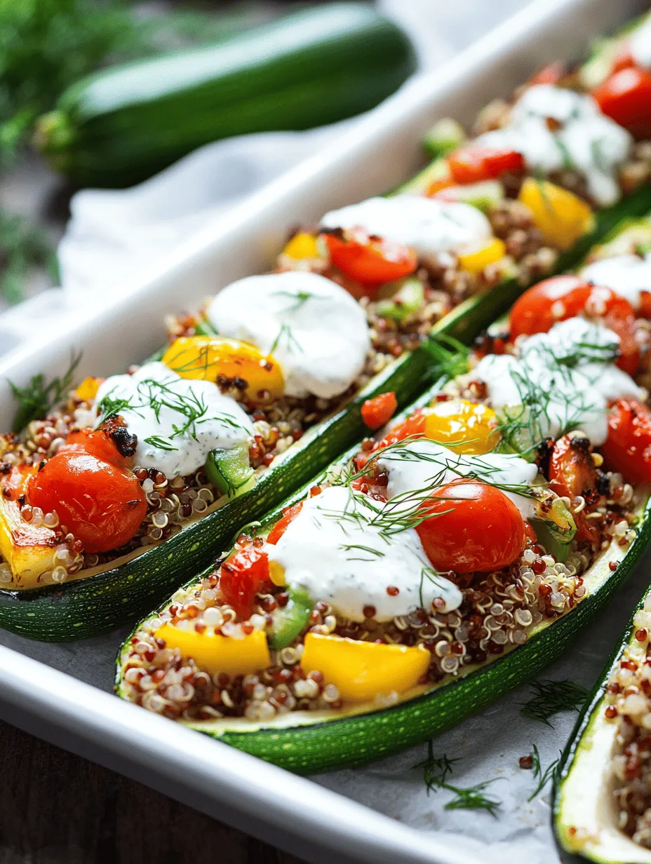 If you're searching for a vibrant and nutritious dish that seamlessly combines flavor and health, look no further than Zesty Stuffed Zucchini Boats in Creamy Yogurt Sauce. This delightful recipe showcases zucchini as a versatile vessel, packed with a savory filling that is as satisfying as it is delicious. The creamy yogurt sauce adds a refreshing twist, making this dish not only appealing to the palate but also an excellent choice for anyone looking to incorporate more vegetables into their meals.