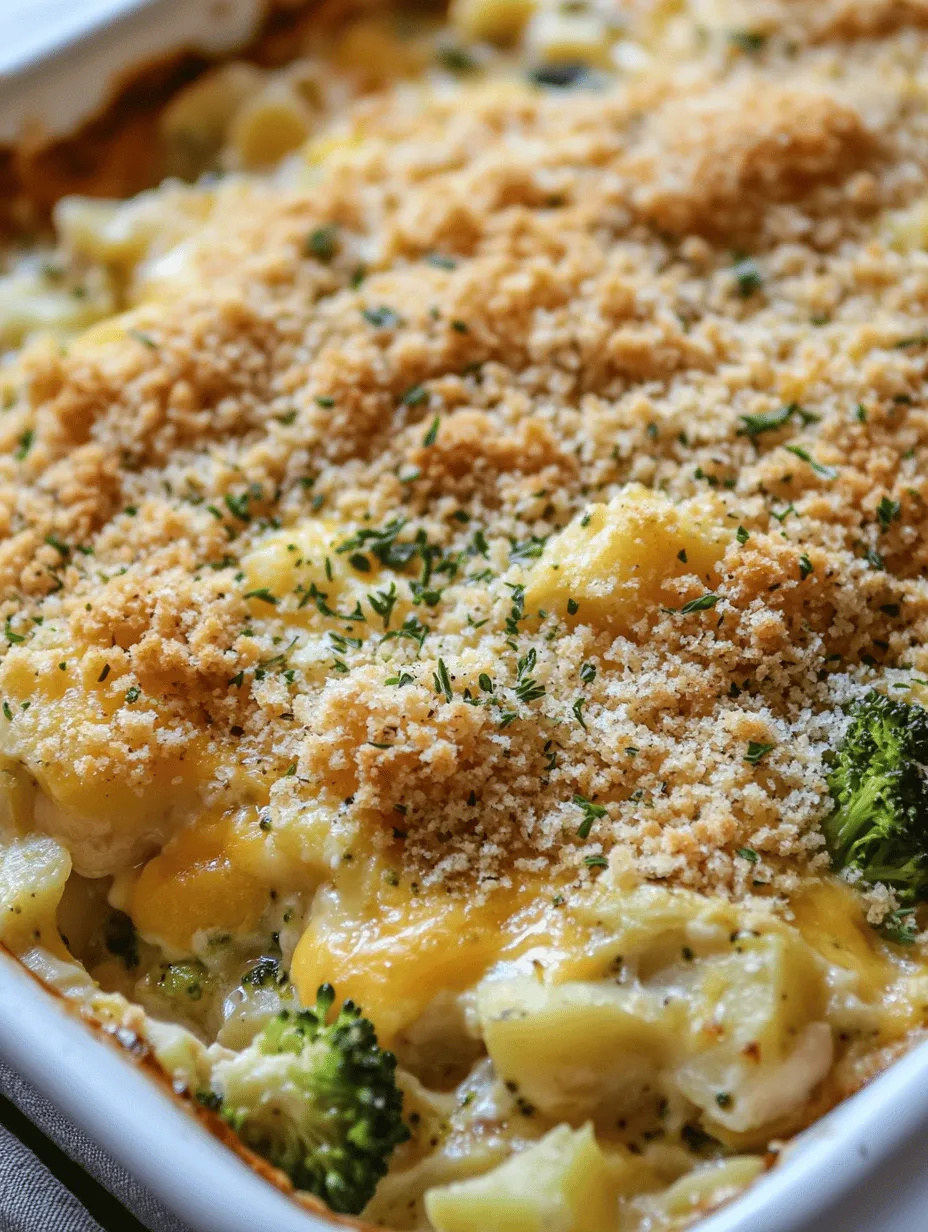 In the realm of comforting meals, few dishes can compete with the heartwarming appeal of Cheesy Chicken Broccoli Potato Delight. This delectable casserole combines tender pieces of chicken, vibrant broccoli, and fluffy potatoes into one harmonious dish, topped with a rich layer of melted cheddar cheese and a creamy sour cream base. It's the perfect solution for busy weeknights or family gatherings, providing a hearty meal that satisfies both the palate and the soul.