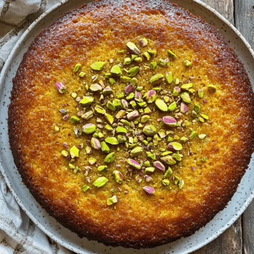 Imagine a cake that embodies the essence of indulgence while being simple enough for any home cook to master. Welcome to the world of Pistachio Semolina Cake Delight, a dessert that marries the nutty richness of pistachios with the unique grainy texture of semolina. This cake is not just a treat for the palate; it’s a visual feast, often adorned with a sprinkle of crushed pistachios and a drizzle of syrup that glistens in the light. Whether you’re hosting a dinner party, celebrating a special occasion, or simply satisfying your own sweet cravings, this cake promises to impress and delight everyone at the table.