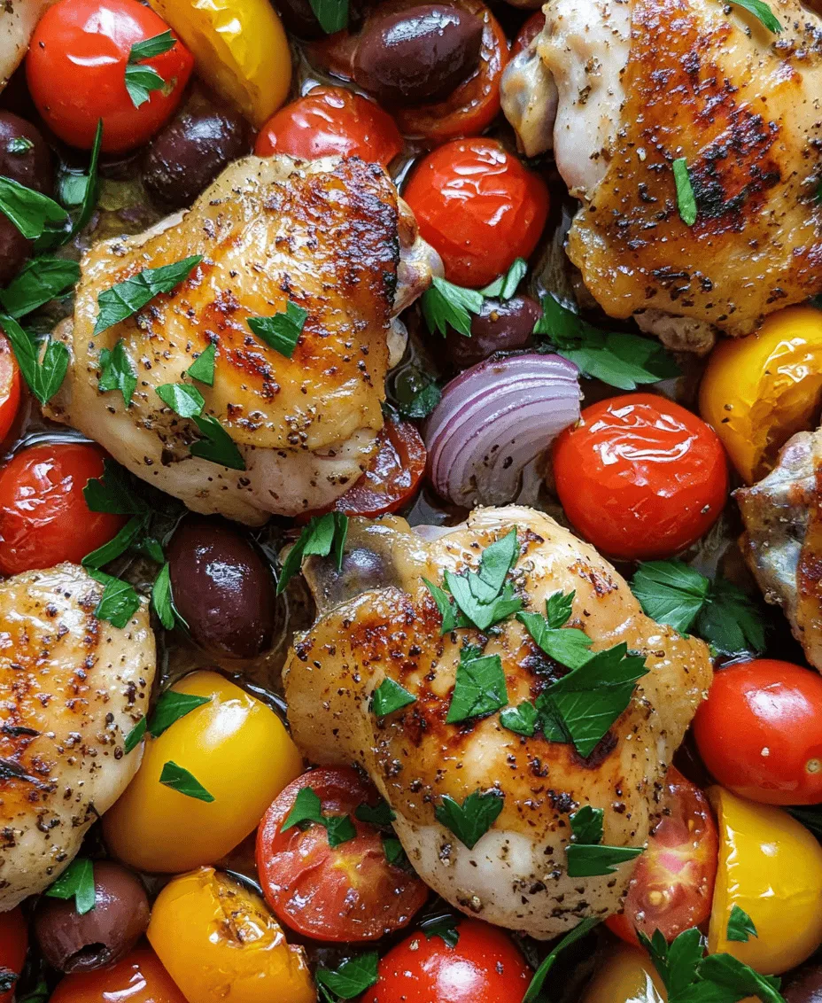 One of the key components of this Mediterranean Sheet Pan Chicken recipe is the choice of chicken. We recommend using bone-in, skin-on chicken thighs for several reasons.