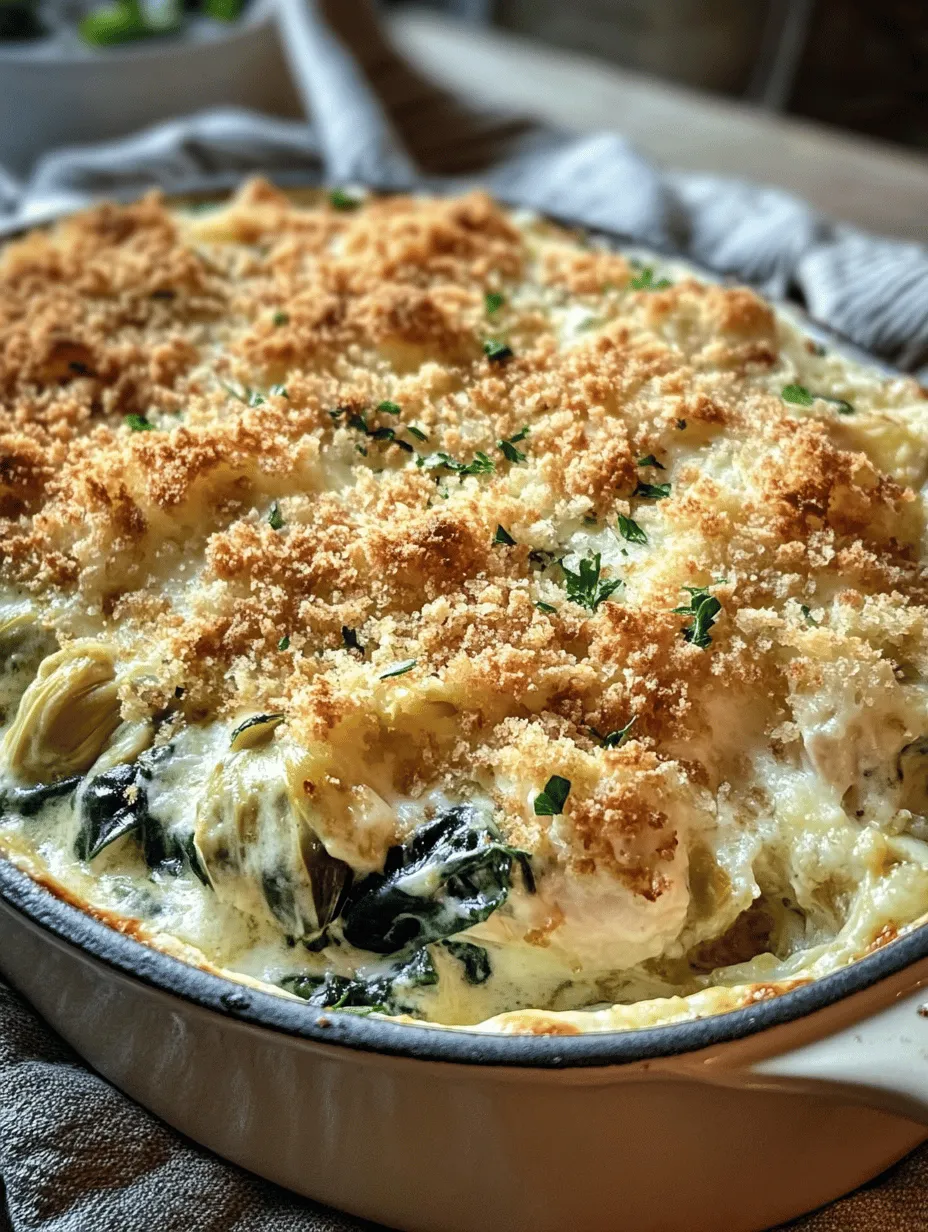 Casseroles have long held a cherished place in the hearts and homes of families around the world. Known for their ability to bring comfort and nourishment to the dinner table, these one-dish wonders encapsulate the essence of home cooking. Among the myriad of casserole recipes, the Creamy Chicken Spinach Artichoke Casserole stands out as a beloved choice that perfectly marries rich flavors and wholesome ingredients. With tender pieces of chicken, vibrant spinach, and zesty artichokes enveloped in a creamy, cheesy sauce, this dish is not only a feast for the palate but also an ideal solution for busy weeknights or festive gatherings.