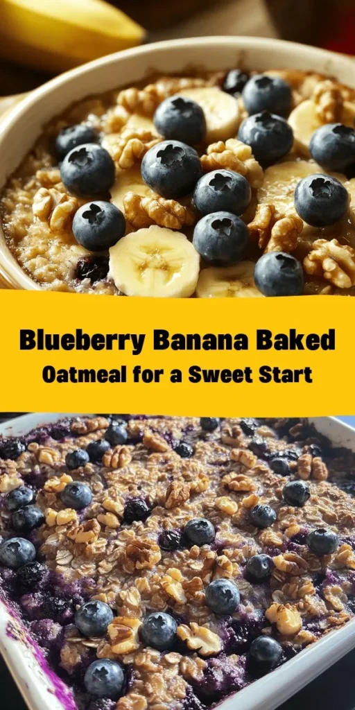Get ready to enjoy a delicious and nutritious start to your day with Berry Bliss: Blueberry Banana Baked Oatmeal! Made with wholesome ingredients like rolled oats, ripe bananas, and blueberries, this baked oatmeal is perfect for a cozy breakfast or a meal prep treat. It's vegan-friendly and packed with flavor, topped with optional walnuts for some crunch. Bake it up in just 45 minutes for a warm, satisfying dish your whole family will love!