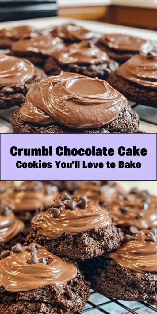 Indulge in the rich delight of these Crumbl Chocolate Cake Cookies! Soft, chewy, and loaded with chocolate chips, they're topped with a creamy swirl of chocolate frosting for the ultimate treat. Perfect for sharing or satisfying your sweet tooth, these cookies are easy to make and bake up in just 10-12 minutes. With a prep time of only 15 minutes, you can whip up a batch of about 24 irresistible cookies that everyone will love. Enjoy them fresh or store them for later!