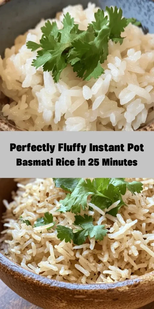 Elevate your mealtime with this easy Fluffy Instant Pot Basmati Rice recipe! In just about 25 minutes, you can whip up perfectly cooked basmati rice that’s light and fluffy. Simply rinse the rice, add your ingredients, and let the Instant Pot do the work. This versatile side pairs beautifully with any main dish and can be customized with broth for added flavor. Don’t forget to top it with fresh herbs for an extra pop!