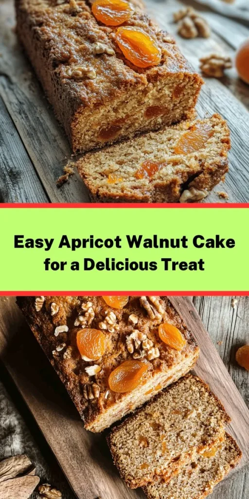 Enjoy the flavors of fall with this Quick & Easy Apricot and Walnut Fruitcake! This delightful recipe blends the sweetness of dried apricots and the crunch of walnuts into a moist loaf cake, perfect for any occasion. With just a few simple ingredients and easy steps, you can whip up this tasty treat in no time. Bake it for dessert or serve it with coffee for a delightful afternoon snack. Your family and friends will love this deliciously unique cake!
