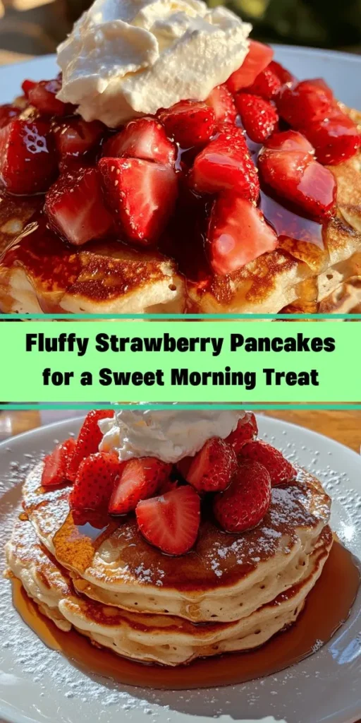 Indulge in these fluffy Strawberry Bliss Pancakes, perfect for breakfast or brunch! With fresh strawberries folded into a light, airy batter, each bite is bursting with flavor. Easy to make in just 25 minutes, these pancakes are topped with maple syrup and optional whipped cream, making them a delightful treat for family and friends. Perfect for a cozy morning or special occasion, they'll leave everyone craving more! Try this recipe and bring a taste of bliss to your table.