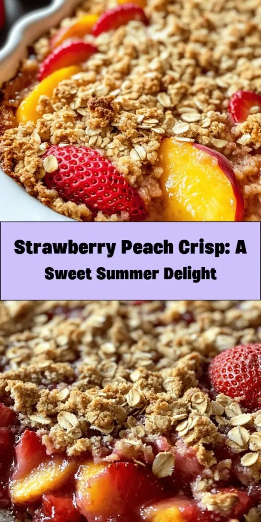 Savor the taste of summer with this delightful Strawberry Peach Crisp! This easy-to-make dessert combines juicy strawberries and fresh peaches, sweetened with maple syrup and lemon juice. Topped with a crunchy mix of gluten-free oats, almond flour, nuts, and a hint of cinnamon, it’s the perfect treat for warm days. Bake it up in just 45 minutes for a cozy dessert that can be enjoyed warm or at room temperature. Your taste buds will thank you!