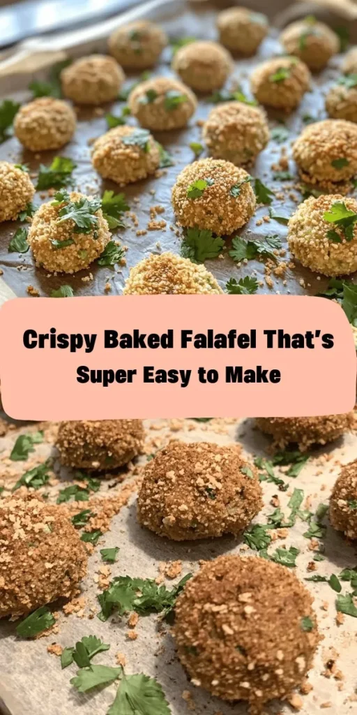 Savor the flavors of this crispy, easy baked falafel packed with wholesome ingredients like chickpeas, fresh herbs, and spices. Perfectly baked for a healthier twist, these golden bites are great for a snack, meal prep, or a crowd-pleasing appetizer. With just 15 minutes of prep, you can enjoy this delicious dish in no time. Serve them with pita, salad, or your favorite dipping sauce for a delightful treat. Try this recipe for a tasty and nutritious addition to your menu!