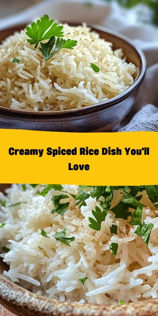 Try this delicious Savory Rice With Cream, a creamy and flavorful dish that elevates your meal! Made with long-grain rice, aromatic spices like cumin and cinnamon, and enriched with heavy cream and Parmesan, this recipe is sure to impress. It’s easy to prepare and perfect as a side or main course. Ready in just 35 minutes, it's a fantastic way to enjoy wholesome ingredients. Garnish with fresh parsley for a touch of color!