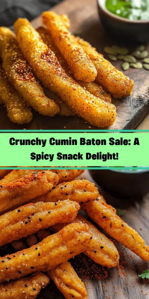 Treat yourself to these delicious Cumin Baton Sale, a crispy and flavorful snack that's perfect for any occasion! Made with chickpea flour and infused with aromatic spices like cumin and ajwain, these batons are delightful when served warm alongside your favorite chutney. Easy to prepare in just 30 minutes, this recipe calls for simple ingredients and frying techniques to achieve that perfect crunch. A must-try for snack lovers!