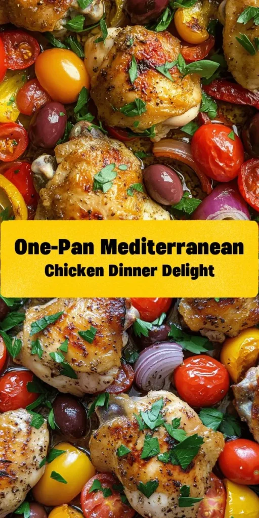 Experience the vibrant flavors of the Mediterranean with this easy sheet pan chicken recipe! Juicy chicken thighs are marinated in a delightful mix of garlic, herbs, and lemon, then roasted alongside colorful bell peppers, cherry tomatoes, red onion, and Kalamata olives. Perfectly crispy and loaded with taste, this dish is not only nutritious but also a showstopper for any dinner. Serve it with fresh parsley on top for a beautiful finish. Enjoy this one-pan wonder!