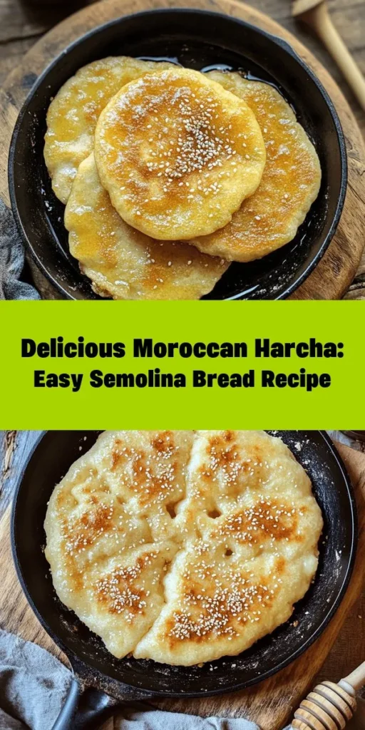 Discover the delightful taste of Harcha, a traditional Moroccan semolina bread that's perfect for any occasion! This easy recipe combines fine semolina, warm milk, olive oil, and a hint of cinnamon for a deliciously soft and golden result. In just 30 minutes, you'll have freshly made, warm bread ready to enjoy with honey, jam, or cheese. Great for breakfast or a snack, it's a treat you won't want to miss out on!
