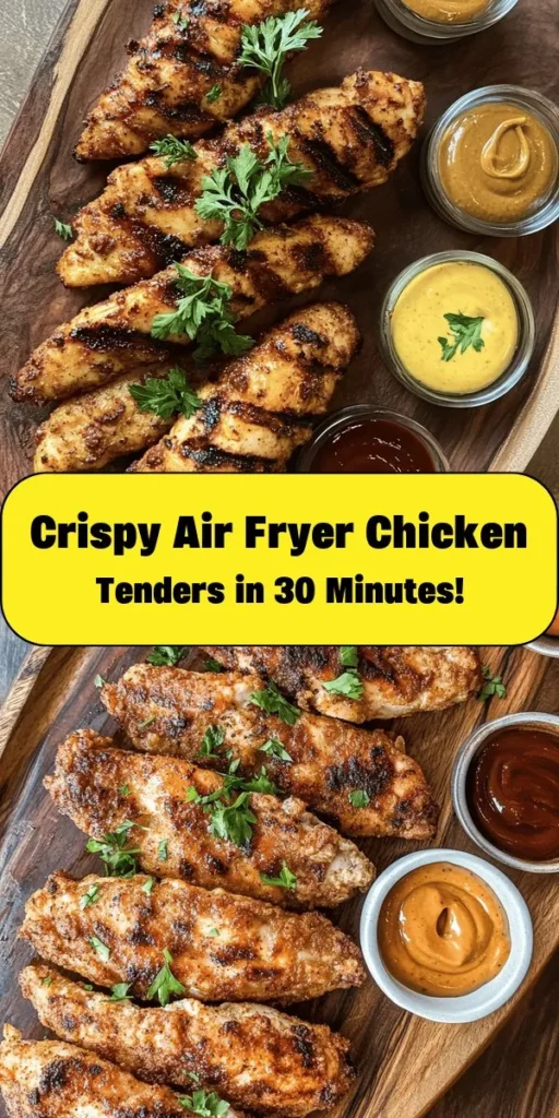 These Crispy Air Fryer Chicken Tenders are a game changer for dinner or snack time! Simply marinate chicken strips in buttermilk for that tender bite, then coat them in a flavorful mix of flour and panko breadcrumbs. Air fry to golden perfection for a crunch that satisfies without all the oil. Perfect for dipping in honey mustard, ranch, or BBQ sauce. Enjoy a healthier twist on a favorite recipe with just a few ingredients and easy steps!