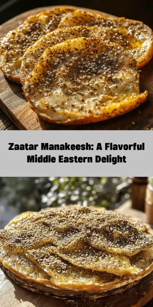 Indulge in the delightful flavors of Zaatar Manakeesh with this easy recipe! This Middle Eastern flatbread features a soft, chewy crust topped with a fragrant zaatar mix made from aromatic spices. Perfect for breakfast or a snack, these manakeesh are simple to make and require minimal ingredients. With prep time just 20 minutes and baking only 10-12 minutes, you can enjoy this delicious treat fresh out of the oven in no time. Perfect for sharing or savoring all to yourself!