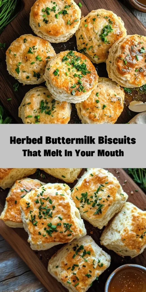 Indulge in these Herbed Buttermilk Bliss Biscuits for a delightful twist on a classic favorite! Fluffy and fragrant, they combine the richness of buttermilk with fresh herbs like chives, parsley, and thyme for a savory kick. Perfect for breakfast or as a side, these biscuits are easy to whip up in just 30 minutes. Serve them warm with butter or your favorite jam for a delicious treat everyone will love. Perfect for brunch or cozy evenings!