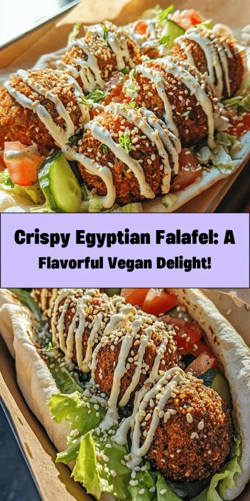 Discover the delightful crunch of this authentic Egyptian falafel recipe! Made with fava beans or split peas, fresh herbs, and spices, these bite-sized delights are perfect for a pita sandwich or as a tasty snack. The secret to their crispiness lies in frying them to golden perfection. Serve them warm with your favorite veggies and a drizzle of tahini sauce for an unforgettable meal. Ideal for vegetarian lovers and a hit at gatherings!