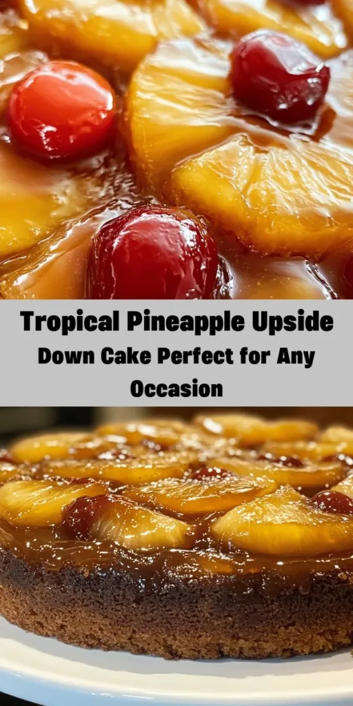 Indulge in a slice of paradise with this Tropical Delight Pineapple Upside Down Cake! This easy-to-make dessert features a buttery brown sugar base topped with sweet pineapple slices and optional maraschino cherries. Bursting with flavor, this cake is perfect for any occasion. It's simple enough for beginners, taking just 15 minutes to prep and 40-45 minutes to bake. Serve it warm or at room temperature for a delightful tropical treat that pairs wonderfully with whipped cream or ice cream!