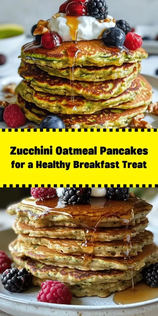 Start your morning with these delicious Zucchini and Oatmeal Pancakes! Packed with grated zucchini, wholesome rolled oats, and a touch of cinnamon, these pancakes are both nutritious and satisfying. Easy to whip up in just 20 minutes, they’re perfect for a quick breakfast or brunch. Serve them warm with Greek yogurt, maple syrup, fresh berries, or nuts for a delightful twist. Enjoy a healthy start to your day!