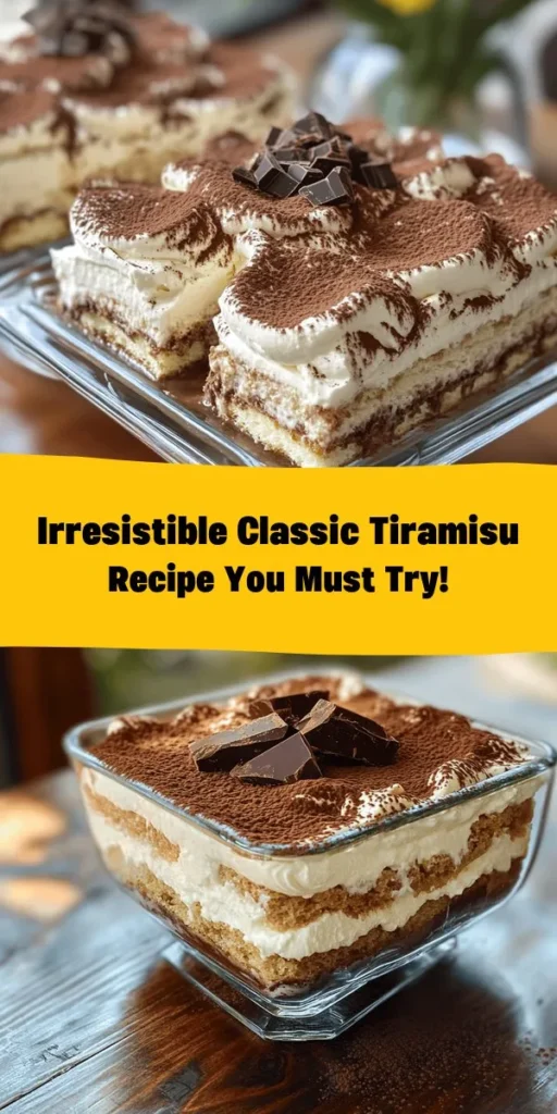 Indulge in the rich and creamy layers of this classic tiramisu delight! With just a few simple ingredients like mascarpone cheese, heavy cream, and brewed espresso, you can create a heavenly dessert. Dip ladyfinger cookies in espresso, layer them with the creamy filling, and let it chill for the ultimate treat. Perfect for impressing guests or enjoying a sweet moment at home. Dust with cocoa and dark chocolate shavings for a finishing touch!