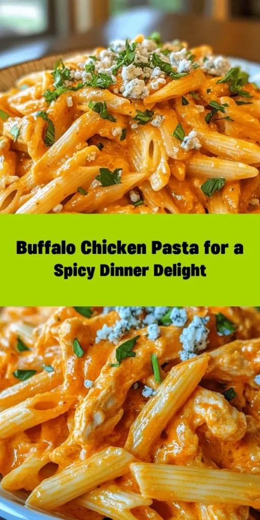 Spicy Buffalo Bliss Pasta is the ultimate comfort dish for spice lovers! This creamy, flavor-packed recipe features tender shredded chicken simmered in zesty buffalo sauce, combined with hearty pasta and topped with cheese for an irresistible finish. Perfect for a family dinner or game day, it's easy to make in a crockpot and will satisfy everyone's cravings. Garnish with green onions and blue cheese for an extra kick. Try it today!