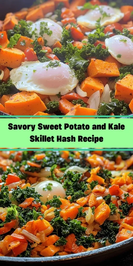 Discover the delicious Sweet Potato & Kale Skillet Hash, a vibrant and nutritious dish perfect for any meal! This easy recipe features sautéed sweet potatoes, colorful bell peppers, and nutrient-rich kale, all seasoned with smoked paprika and cumin. Top it off with sunny-side-up eggs for added protein and flavor. Ready in just 30 minutes, this hearty hash is not only delightful but also great for meal prep or a cozy brunch. Enjoy the colors and flavors of this wholesome dish!