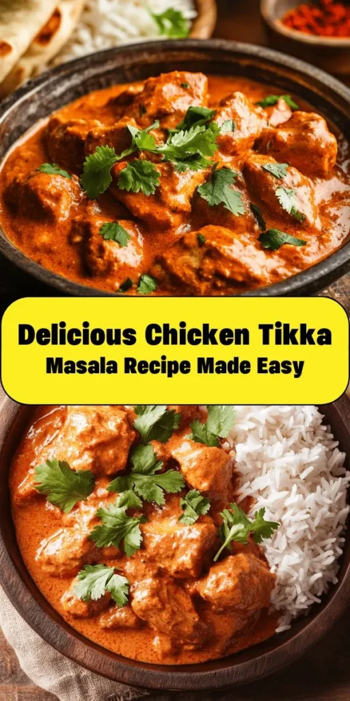 Discover the rich flavors of authentic Chicken Tikka Masala with this easy-to-follow recipe! Marinate tender chicken thighs in a spiced yogurt mixture, then grill to perfection before simmering them in a creamy tomato sauce infused with aromatic spices. Perfect for serving with basmati rice or warm naan, this dish is a delicious way to bring a taste of India to your home. Enjoy a comforting meal that’s sure to impress family and friends!