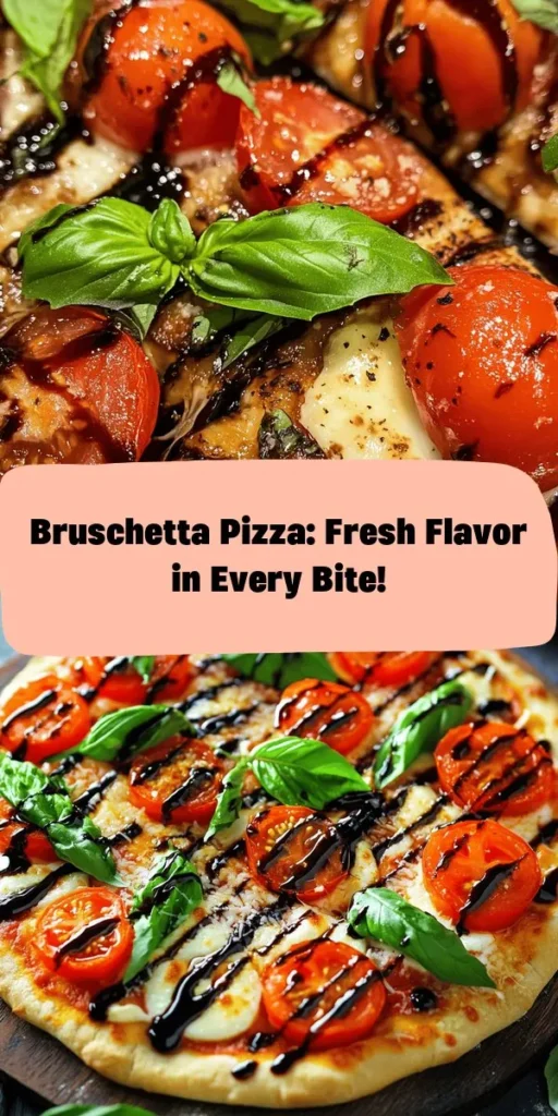 Elevate your pizza night with this delicious Bruschetta Pizza Delight! Made with fresh cherry tomatoes, creamy mozzarella, and aromatic basil, this quick and easy recipe is a winner for gatherings or a cozy dinner. Simply roll out your pizza dough, top with a vibrant tomato mixture, and bake until golden and bubbly. Drizzle with balsamic glaze for the perfect finishing touch. Ready in just 30 minutes, it’s a delightful twist on classic flavors!