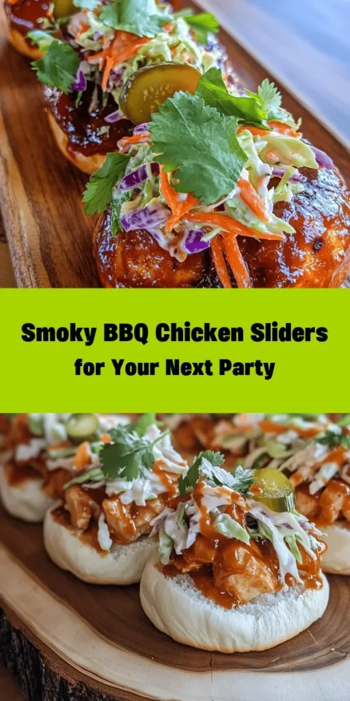 Get ready for a flavor explosion with these Smoky BBQ Chicken Sliders! Made with tender shredded chicken coated in your favorite BBQ sauce and topped with a creamy coleslaw, these sliders are perfect for any gathering. Simply prepare the chicken and slaw, assemble on slider buns, and enjoy! They’re quick to make with just 15 minutes of prep time, serving 12 delicious sliders that will impress your guests. Ideal for parties or casual dinners!