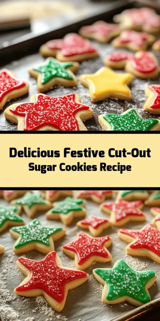 Get ready to celebrate the season with these delightful Festive Cut-Out Sugar Cookies! Soft, buttery, and perfect for decorating, this recipe features simple ingredients that come together for a fun baking experience. Roll out your dough, cut out your favorite shapes, and let your creativity shine with colorful sugars and royal icing. Ideal for holiday gatherings or bake sales, these cookies are sure to spread joy. Enjoy making sweet memories while indulging in a delicious treat!