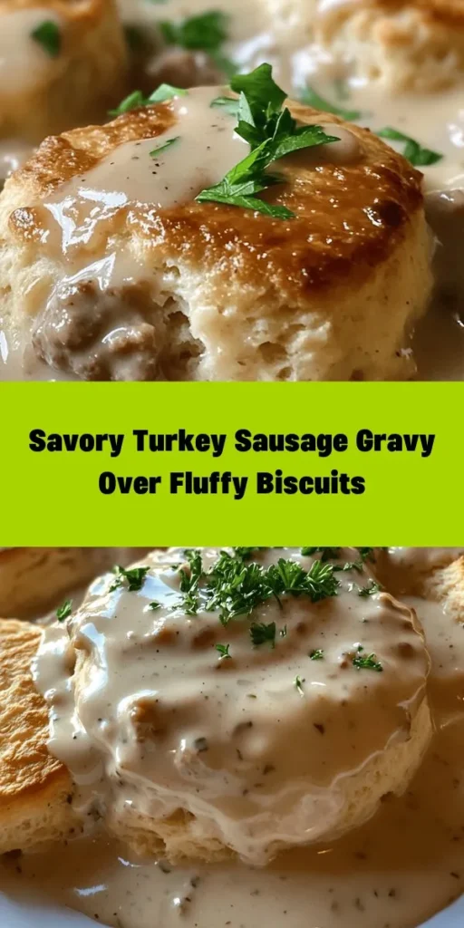 Elevate your breakfast game with this Turkey Sausage Gravy Delight! This quick and easy recipe combines savory ground turkey sausage with a creamy roux, creating a delicious gravy that's ready in just 20 minutes. Perfectly seasoned with garlic, onion, and a hint of heat, this dish pairs beautifully with warm biscuits for a comforting meal any time of day. Top with fresh parsley for a pop of color and enjoy a hearty, flavorful dish your family will love!