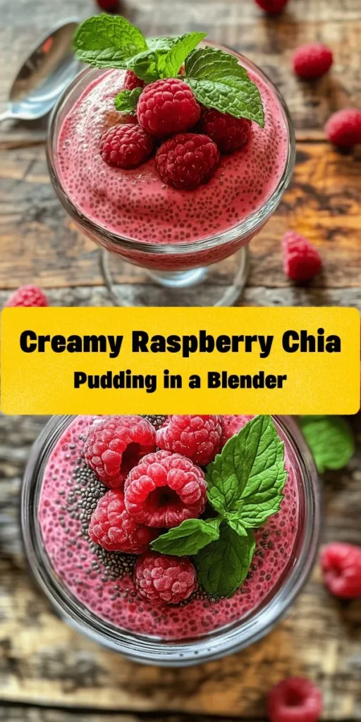 Indulge in a refreshing treat with this blended raspberry chia pudding! Simple to make with just a few ingredients like raspberries, chia seeds, almond milk, maple syrup, and a hint of vanilla. Perfect for a healthy breakfast or a sweet snack, this delightful pudding thickens overnight in the fridge. Serve it chilled and top with fresh raspberries and mint for an extra touch. Enjoy this nutritious and delicious dish that's both satisfying and good for you!