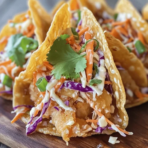 In the world of culinary arts, fusion cuisine has emerged as a vibrant way to blend flavors and techniques from different cultures, creating innovative dishes that tantalize the taste buds. One such delightful combination is represented in the Crunchy Chicken Wonton Tacos, where traditional Mexican flavors meet the delicate artistry of Asian cooking. This dish seamlessly marries crispy wonton wrappers with savory chicken, complemented by a refreshing slaw, making it a unique and exciting addition to any meal.