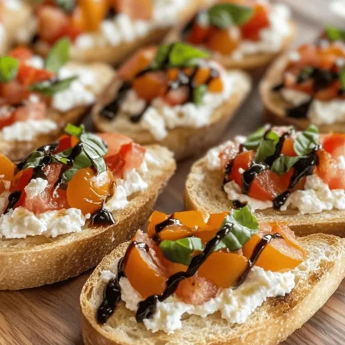 Whipped Feta Bruschetta is a delightful appetizer that brings together the creamy richness of feta cheese with the bright flavors of fresh tomatoes and aromatic herbs. This dish has gained immense popularity among food enthusiasts for its simple preparation and impressive presentation. Perfect for gatherings, parties, or even a casual dinner at home, Whipped Feta Bruschetta is not just a treat for the palate; it’s also a feast for the eyes. The vibrant colors and fresh ingredients make it an appealing choice for any occasion.