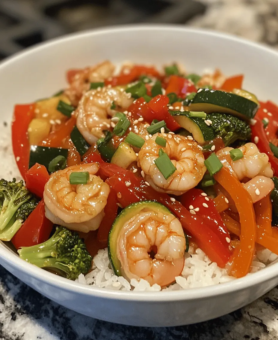 One of the standout features of this 15-Minute Shrimp and Veggie Stir-Fry is its nutritional profile. Shrimp is an excellent source of lean protein, providing essential amino acids while being low in calories. Additionally, the vegetables in this dish—such as bell peppers, broccoli, zucchini, and carrots—offer a wealth of vitamins, minerals, and antioxidants. This combination not only fuels your body but also supports overall health and well-being.