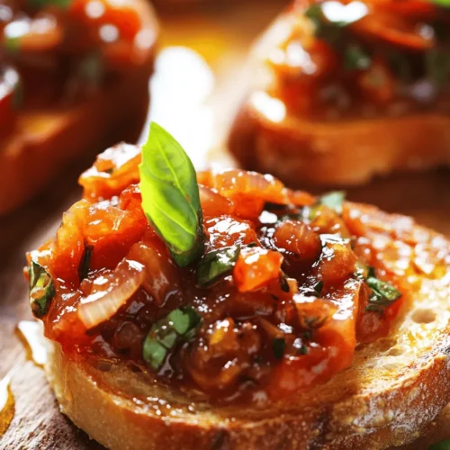 Bruschetta is a beloved Italian appetizer that embodies the spirit of la dolce vita, celebrating fresh ingredients and simple pleasures. Traditionally, it consists of grilled bread rubbed with garlic and topped with a variety of ingredients, most commonly diced tomatoes, basil, and olive oil. However, we are taking this timeless dish to new heights with a unique twist: tomato jam. This sweet and savory spread not only enhances the classic bruschetta but also elevates it to a new level of flavor that is sure to impress your guests.