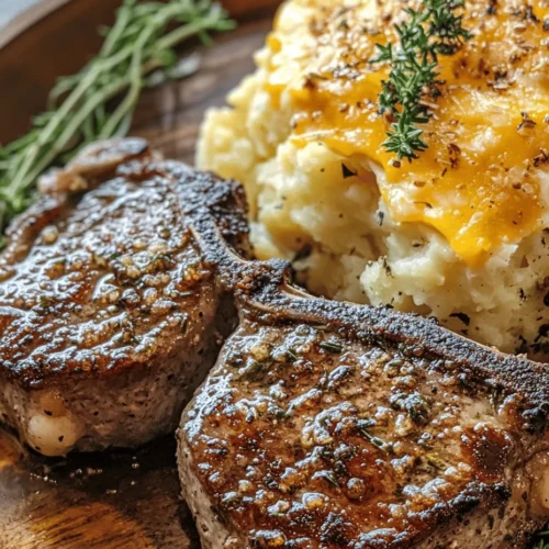 When it comes to creating memorable meals for family dinners or special occasions, the combination of Garlic Parmesan Beef Chops with Cheesy Scalloped Potatoes stands out as a true crowd-pleaser. This dish marries the rich, savory flavors of juicy beef chops with the comforting creaminess of cheesy potatoes, making it an ideal choice for both casual weeknight dinners and festive gatherings. The succulent beef, marinated in a delightful blend of garlic and Parmesan, pairs beautifully with the indulgently layered scalloped potatoes, resulting in a satisfying meal that is sure to impress your guests and satisfy your family.