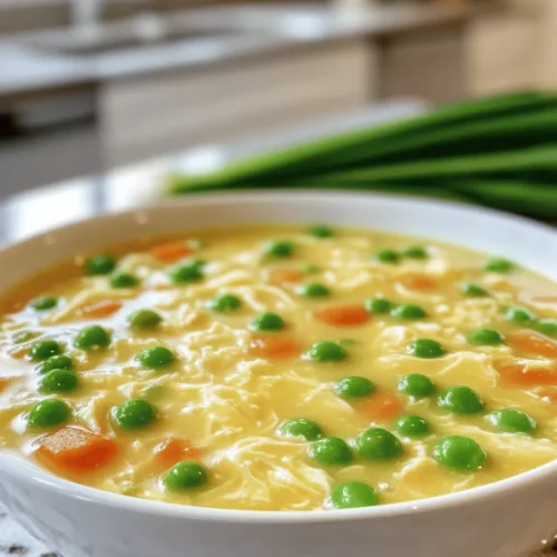 Welcome to the world of the Simple & Savory Easy Egg Drop Soup, a comforting dish that effortlessly brings warmth and nourishment to your dining table. This delightful soup is not only quick and easy to prepare but also serves as a soothing remedy during chilly evenings or when you’re feeling under the weather. With its light yet flavorful broth, tender vegetables, and silky egg ribbons, it is no wonder this soup has become a staple in many households across the globe.