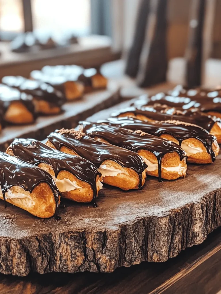 Choux pastry, or pâte à choux, is a light pastry dough used to make a variety of sweet and savory dishes, including éclairs, cream puffs, and gougères. Its unique texture results from the combination of water, butter, flour, and eggs, which creates a structure that allows the pastry to puff up during baking. The absence of any raising agents such as baking powder or yeast distinguishes choux pastry from other doughs; instead, it relies on steam generated from the moisture in the dough as it bakes.